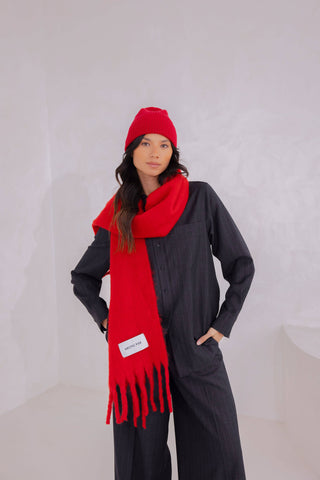 The Stockholm Scarf 100% Recycled in Crimson Red