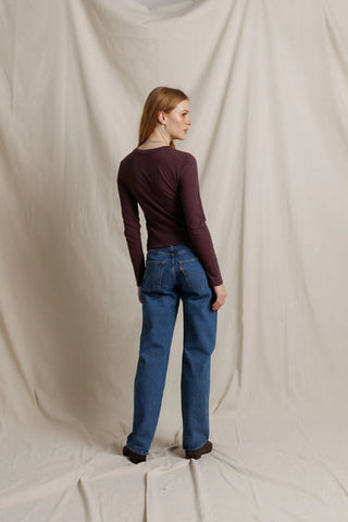 The Jamie Recycled Long Sleeve in Cherry