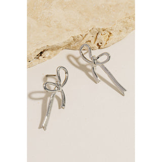 The Metallic Ribbon Bow Stud
