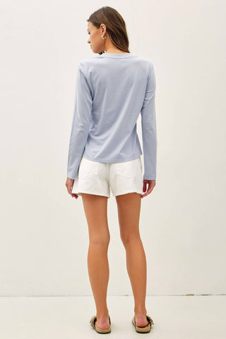 The Washed Cotton Long Sleeve in Chambray - Olive Street