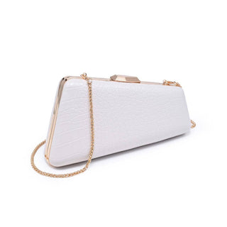Irene - Croco Asymmetrical Evening Bag: Black - Olive Street