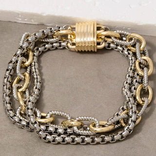 The Assorted Chains Magnetic Lock Bracelet - Olive Street