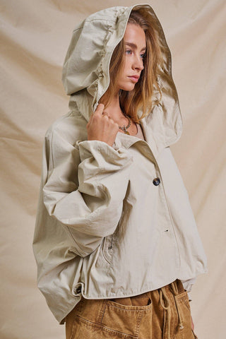 The Cropped Hooded Utility Jacket - Olive Street