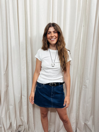 90s Relaxed Mini Skirt in Pacific Blue
