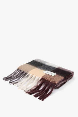 The Reykjavik Scarf 100% Recycled in Purple/Brown Check