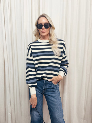 The Heida Multi Stripe Crew - Olive Street
