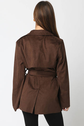 The Faux Suede Wrap Jacket
