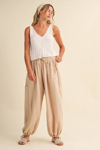 The Adjustable Ankle Drawstring Balloon Pant - Olive Street