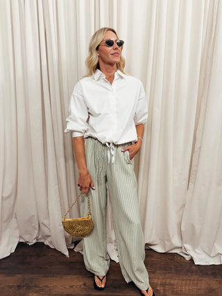 The Drawstring Hem Classic Shirt - Olive Street