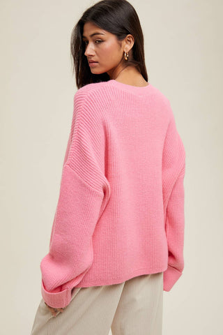 The Pink Relaxed Pullover Sweater - Olive Street
