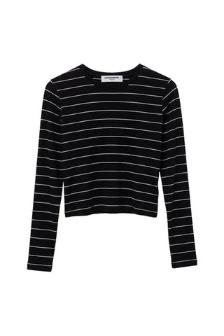 The Jamie Long Sleeve in Black Stripe