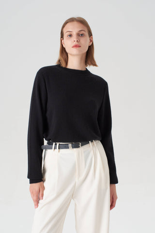 The Crewneck Cashmere Sweater in Black