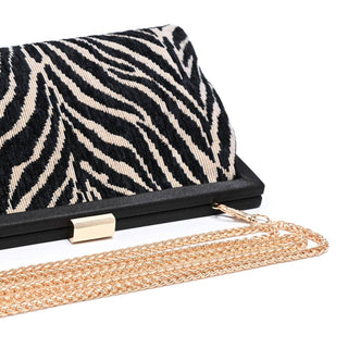 Samira - Zebra Evening Bag: Natural Black - Olive Street