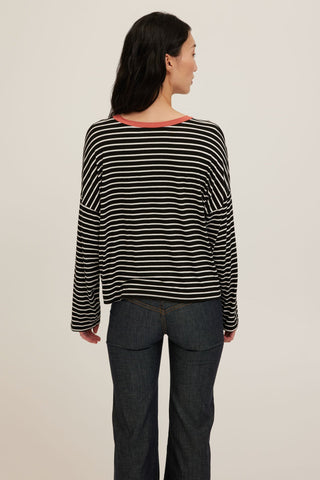 The Captain Striped Boyfriend Longsleeve - Olive Street