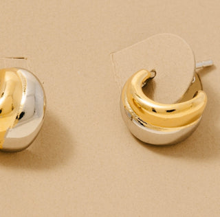 Gold Dipped Two Tone Mini Hoop