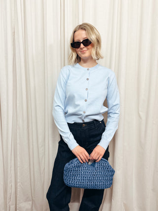 The Jennifer Crew Neck Button Cardigan - Olive Street