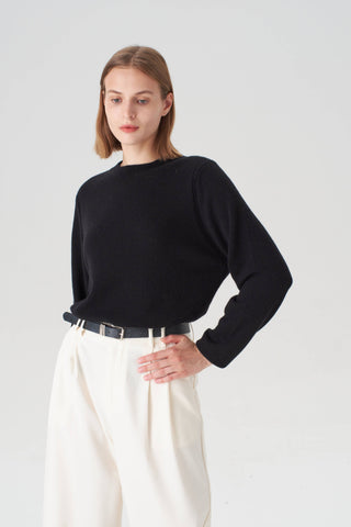 The Crewneck Cashmere Sweater in Black