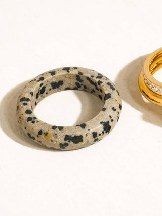 The 18K Gold Non-Tarnish Dalmatian Ring Set