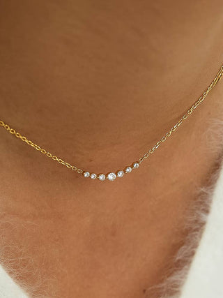 The Remmi 18K Gold Non-Tarnish Crystal Station Chain Necklace