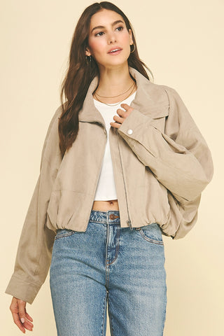 The Brushed Bubble Hem Cropped Jacket