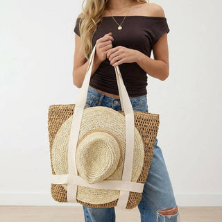 The Raffia Hat Carrier Tote - Olive Street