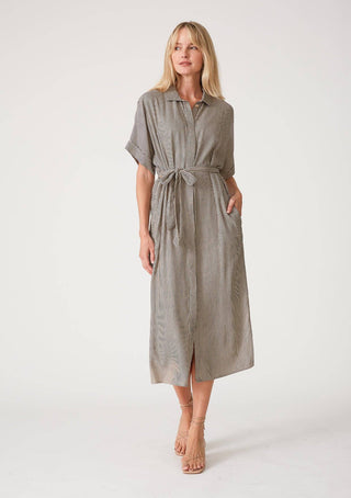 The Striped Dolman Midi Dress - Olive Street