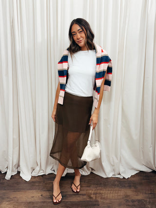 The Meera Midi Skirt - Olive Street
