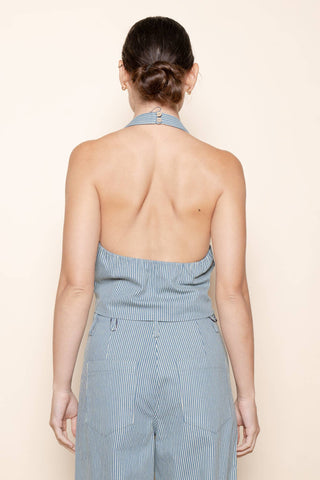 The Structured Wrap Halter Crop Top