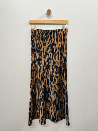 Animal Print Satin Skirt