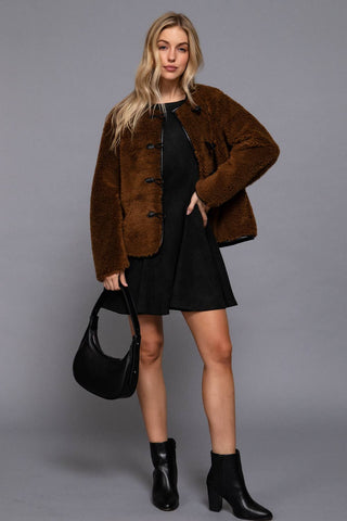 Doorbuster Toggle Sherpa Jacket--final sale! - Olive Street