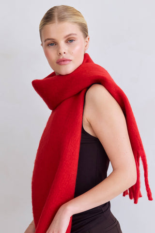 The Stockholm Scarf 100% Recycled in Crimson Red