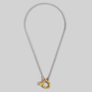 The Stainless Steel Two Tone Horseshoe Necklace - Olive Street