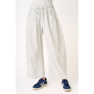The French Terry Barrel Pant in Heather Grey - Olive Street