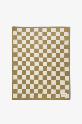 The Teddy Throw - 100% Recycled in Khaki Check
