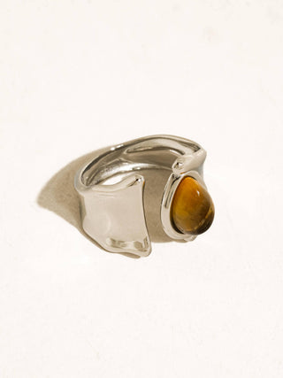 The Jaspe Silver Tiger Eye Statement Ring