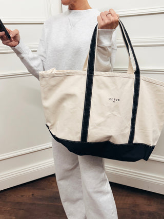 Olive St. Embroidered Boat Tote