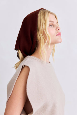 The Merino Wool Triangle Scarf in Dark Walnut Brown