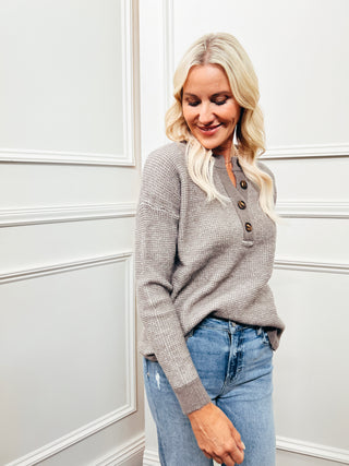 Waffle Henley Sweater
