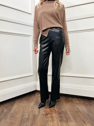 Faux Leather Bootcut Pant