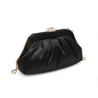 The Winter Satin Clutch in Black