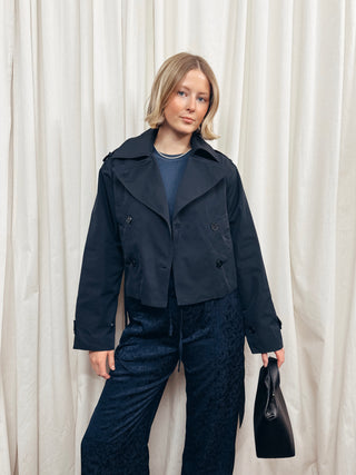 The Structured Woven Cropped Trench
