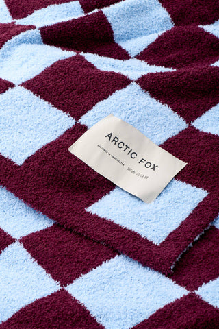 The Teddy Throw - 100% Recycled in Blue Check