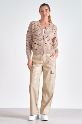 Open Knit Zip Jacket