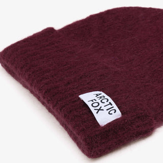 The Mohair Beanie in Cherry Burgundy