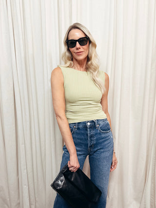 The Asymmetrical Rib Top - Olive Street