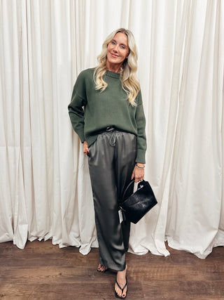 Janet Cotton Sweater in Fern Green