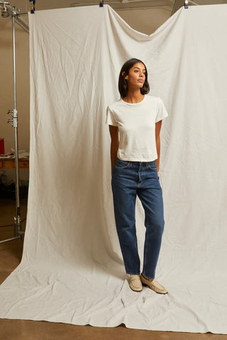 Lisa Recycled Cotton Slim Crew Tee