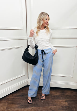 Foldover Stripe Pant