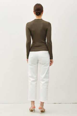 The Basic Ribbed Mockneck Sweater