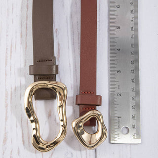 The Oval Abstract Buckle Belt in Black - Olive Street